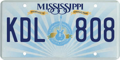 MS license plate KDL808