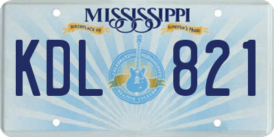 MS license plate KDL821