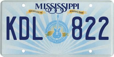 MS license plate KDL822
