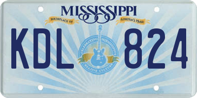 MS license plate KDL824
