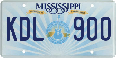 MS license plate KDL900