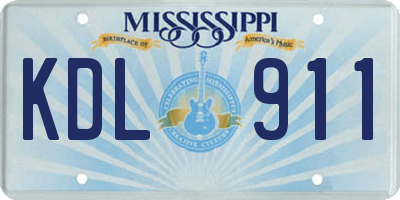 MS license plate KDL911