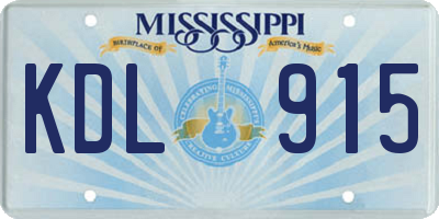 MS license plate KDL915