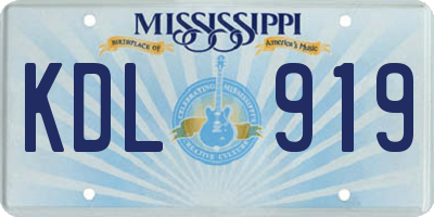 MS license plate KDL919