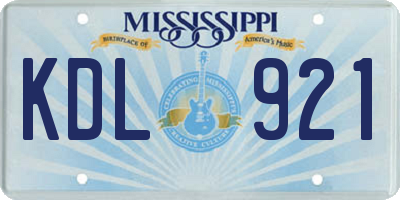 MS license plate KDL921