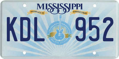 MS license plate KDL952
