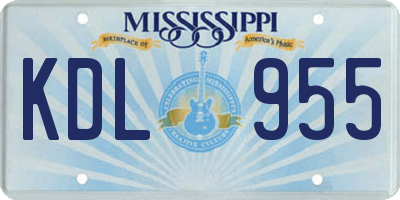 MS license plate KDL955