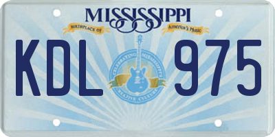 MS license plate KDL975