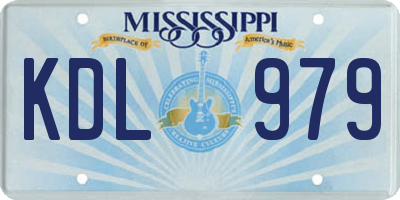 MS license plate KDL979