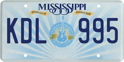 MS license plate KDL995