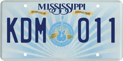 MS license plate KDM011