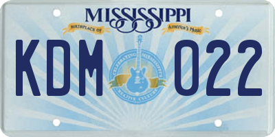 MS license plate KDM022
