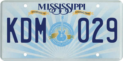 MS license plate KDM029