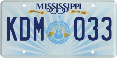 MS license plate KDM033