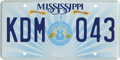 MS license plate KDM043