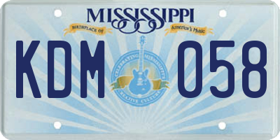 MS license plate KDM058