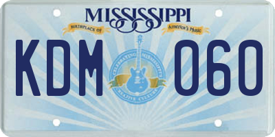 MS license plate KDM060