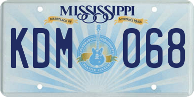 MS license plate KDM068