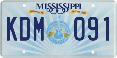 MS license plate KDM091