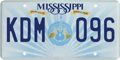 MS license plate KDM096