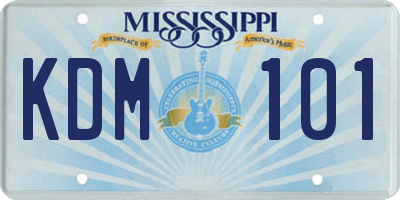 MS license plate KDM101
