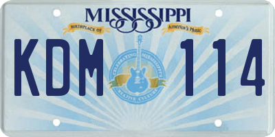 MS license plate KDM114