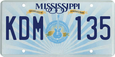 MS license plate KDM135