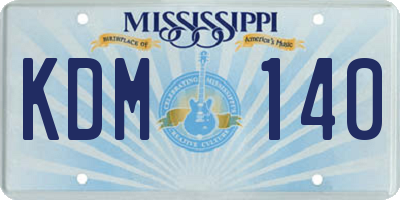 MS license plate KDM140