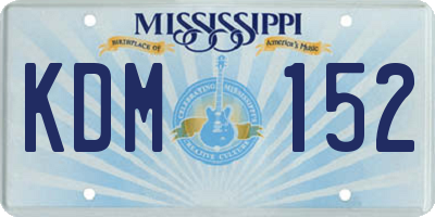 MS license plate KDM152
