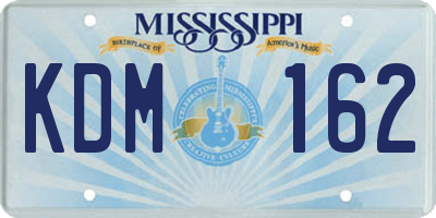 MS license plate KDM162