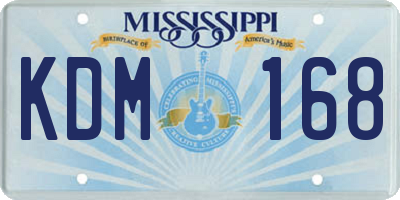 MS license plate KDM168