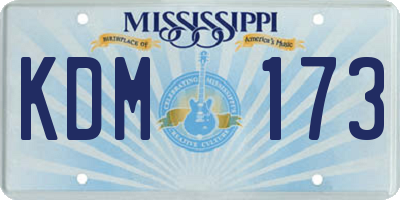 MS license plate KDM173