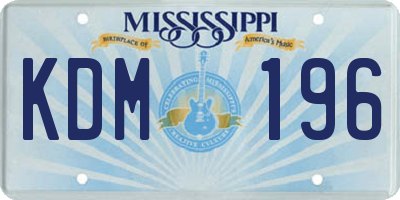 MS license plate KDM196