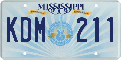 MS license plate KDM211