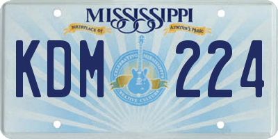MS license plate KDM224