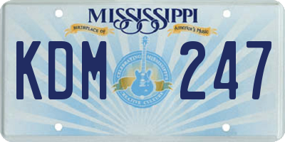 MS license plate KDM247