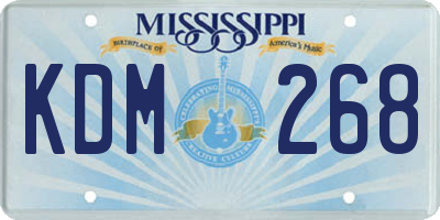 MS license plate KDM268