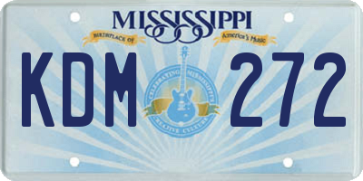 MS license plate KDM272
