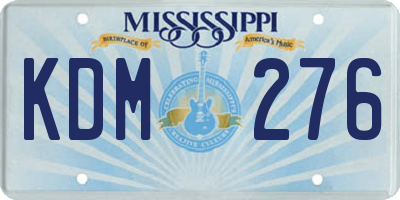 MS license plate KDM276