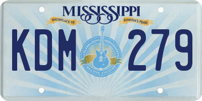 MS license plate KDM279