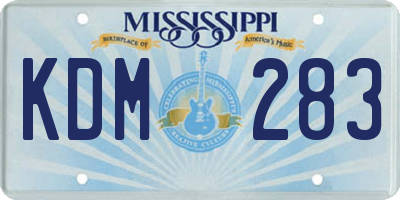 MS license plate KDM283