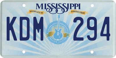 MS license plate KDM294