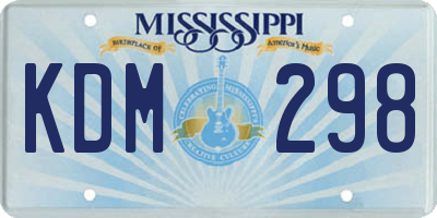MS license plate KDM298