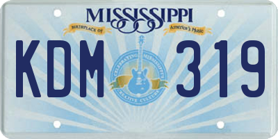 MS license plate KDM319