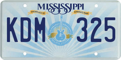 MS license plate KDM325