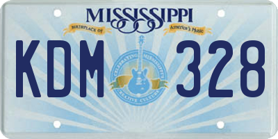 MS license plate KDM328