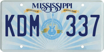 MS license plate KDM337