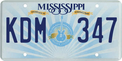 MS license plate KDM347