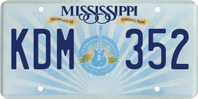 MS license plate KDM352