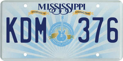 MS license plate KDM376